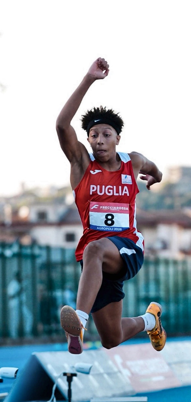 Felix De Paolis nel triplo ai Campionati Italiani Cadetti di Agropoli. Foto: ASD Galatletica Dream Team, da Facebook