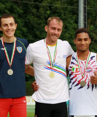 Das 400-m-Podium: Edoardo Scotti, Matteo Galvan und Brayan Lopez