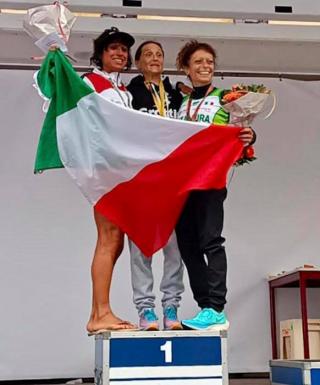 Il podio della classifica femminile con Federica Moroni