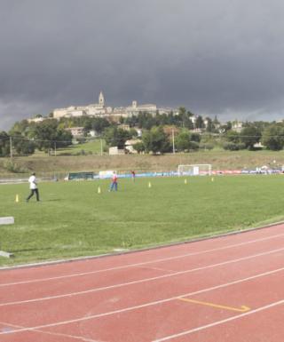 L'impianto di atletica del polo sportivo San Liberato a Montecassiano (FotoMuti.it)