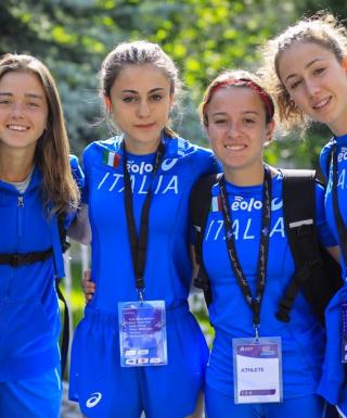 Chiara Sclavo con le compagne Mattevi, Nana e Pastorelli agli Europei 2019