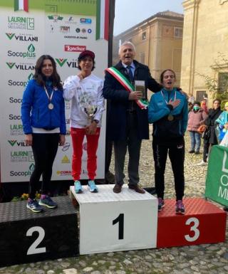 Il podio della Ultra K Marathon femminile con Bergaglio e Rimonda (foto Atl. Novese)