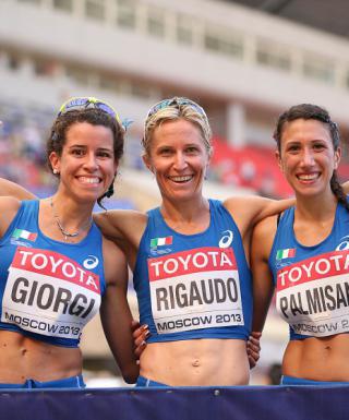 Eleonora Giorgi, Elisa Rigaudo e Antonella Palmisano (foto Colombo/FIDAL)