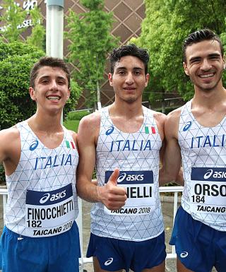 Davide Finocchietti, Nicolas Fanelli e Riccardo Orsoni (foto Colombo/FIDAL)