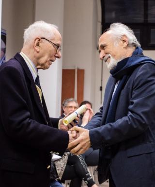 Roberto Quercetani e il presidente FIDAL Alfio Giomi