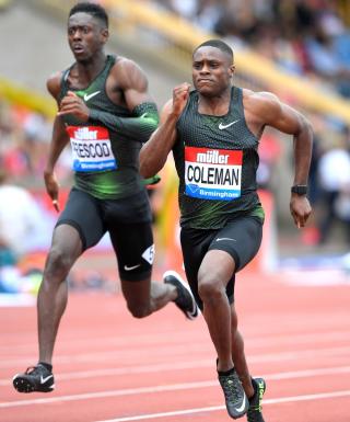 Reece Prescod e Christian Coleman (foto Mochizuki/IAAF Diamond League)