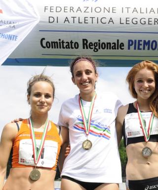 Il podio dell'eptathlon juniores (foto C.Minozzi/FIDAL Piemonte)