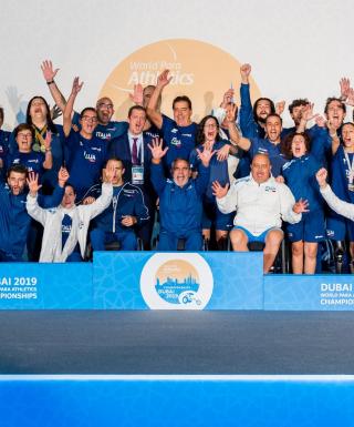 La squadra italiana ai Mondiali paralimpici di Dubai 2019 (foto Mantovani/FISPES)