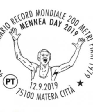 L'annullo filatelico dedicato a Pietro Mennea (clicca per ingrandire)