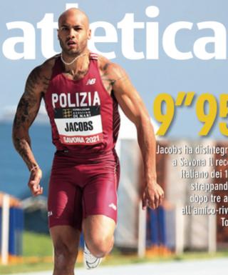 Marcell Jacobs in copertina sulla rivista Atletica