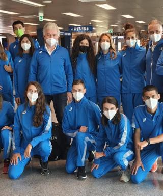 Il gruppo azzurro in partenza per Podebrady da Milano