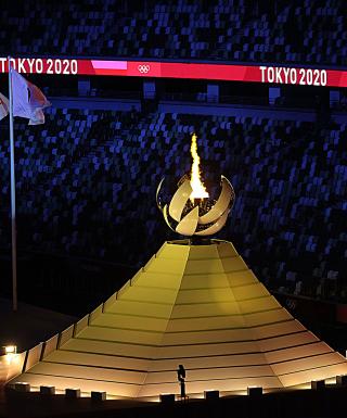 Il braciere olimpico di Tokyo 2020 (foto Colombo/FIDAL)