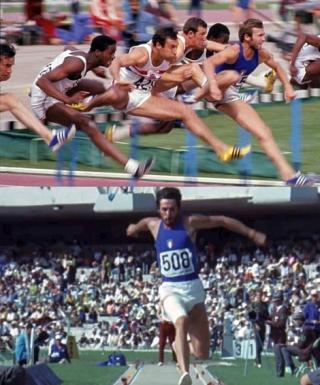 Eddy Ottoz e Giuseppe Gentile in azione alle Olimpiadi del 1968