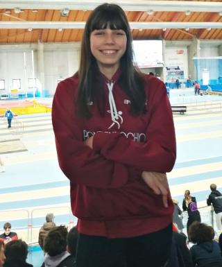 Carlotta Suppini, vincitrice dei 60 metri cadette ad Ancona