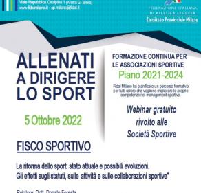 Riforma dello sport, c'è il webinair Fidal Milano