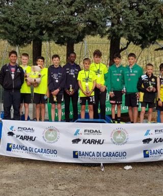 Il podio regionale ragazzi (foto FIDAL Piemonte)