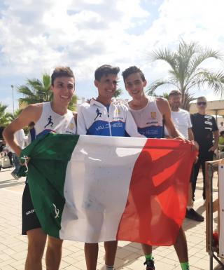 Marco Filosi, Luca Merli ed Alberto Vender con il tricolore