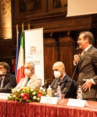 Stefano Mei con Marco Squarta, Domenico Ingozza e Carlo Moscatelli  (foto Carsughi)