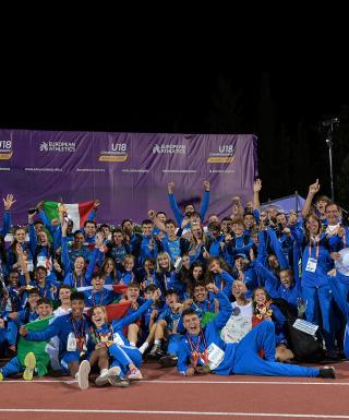 Gli azzurrini agli Europei U18 di Gerusalemme (foto Grana/FIDAL)