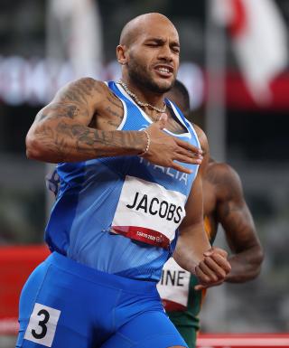Il campione olimpico dei 100 e della 4x100 Marcell Jacobs (foto Colombo/FIDAL)