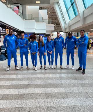 Il gruppo azzurro in partenza per Glasgow da Roma