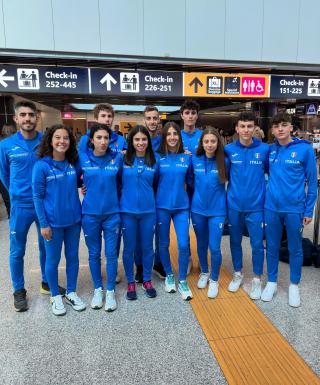 Il gruppo azzurro in partenza per Antalya da Roma