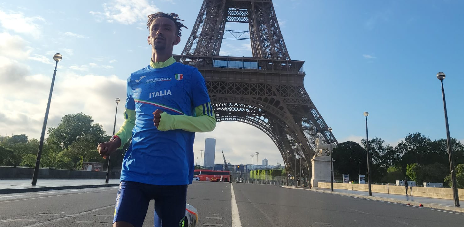 Parigi: Yeman Crippa sul percorso dei Giochi